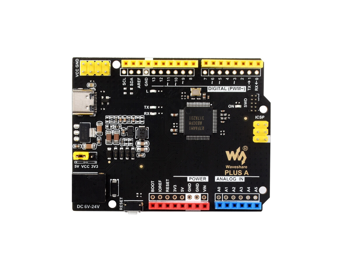 WaveShare R7FA4 PLUS A Udviklingskort (R7FA4M1AB3CFM) Kompatibel med Arduino UNO R4 Minima