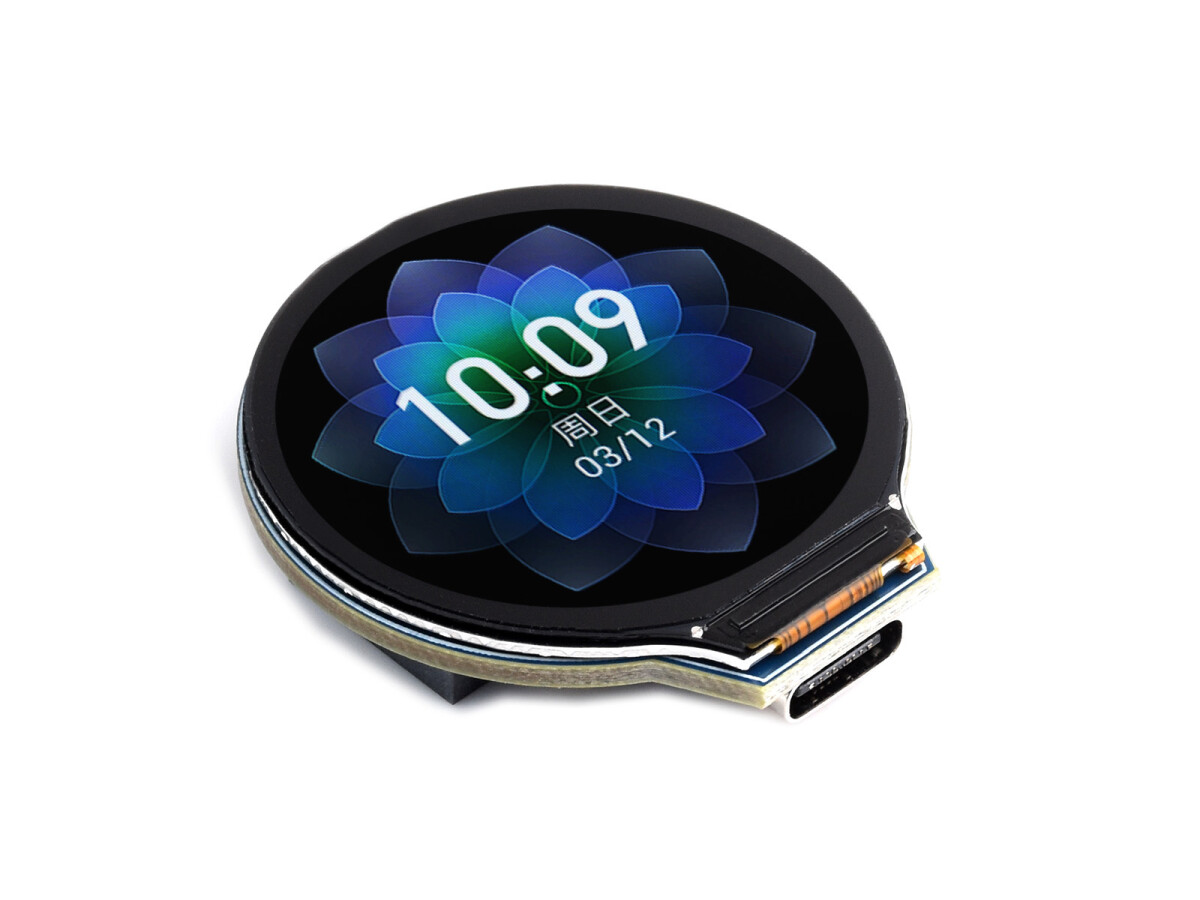 WaveShare ESP32-S3 Udviklingskort med 1,28 tommer IPS Rundt LCD