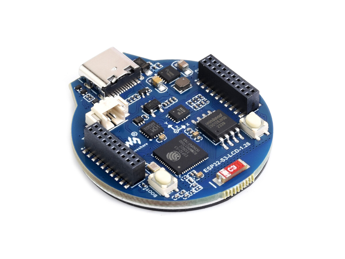 WaveShare ESP32-S3 Udviklingskort med 1,28 tommer IPS Rundt LCD