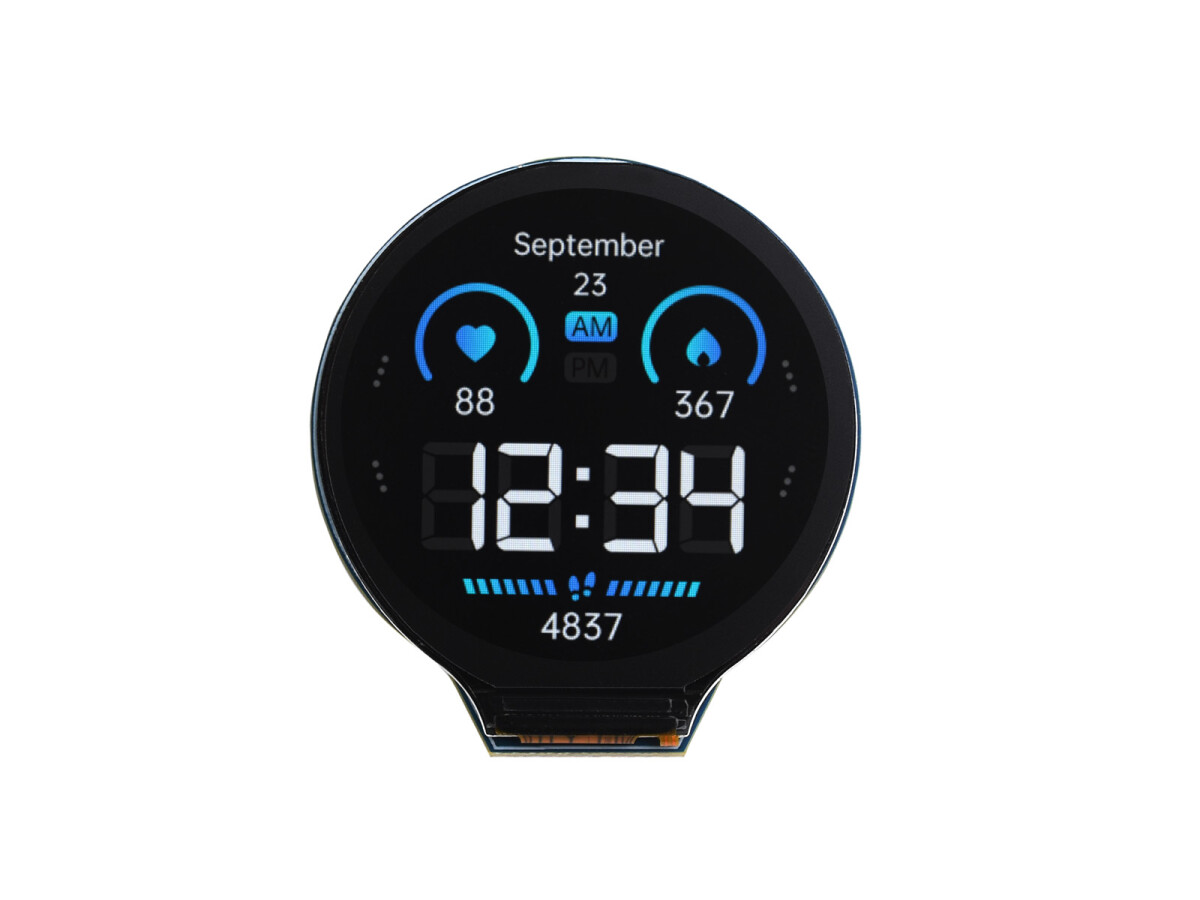 WaveShare ESP32-S3 Udviklingskort med 1,28 tommer IPS Rundt LCD
