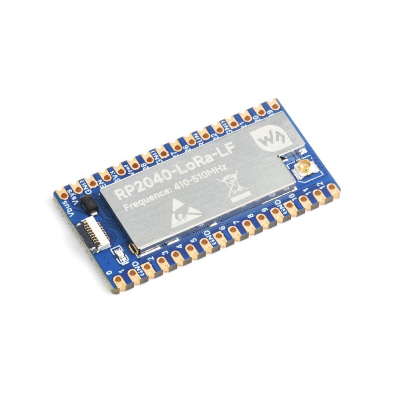 WaveShare RP2040-LoRa Udviklingskort (SX1262) LF med adapterplade FPC-kabel