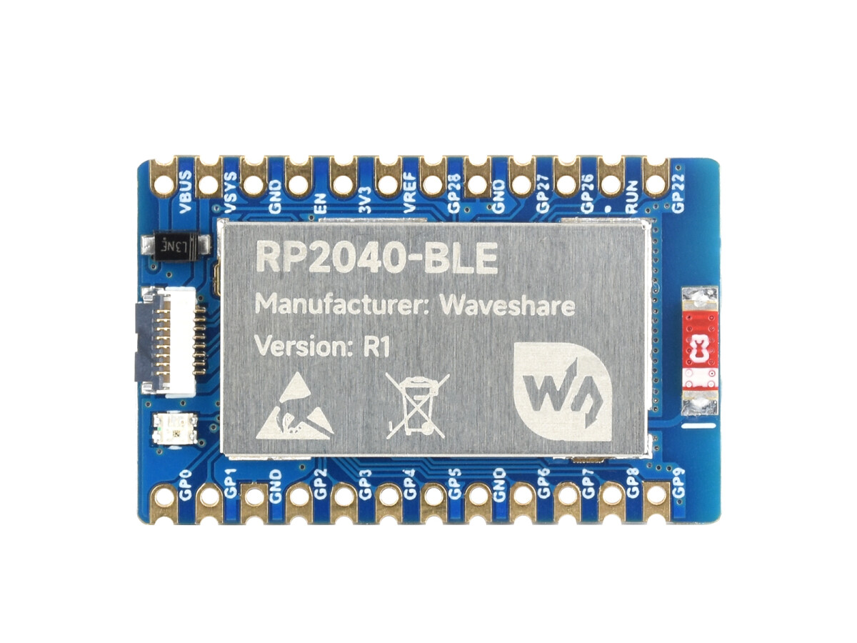 WaveShare RP2040-BLE Udviklingskort understøtter Bluetooth 5.1 Dual Mode