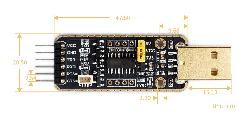 WaveShare USB to UART Debugger Modul til Raspberry Pi 5