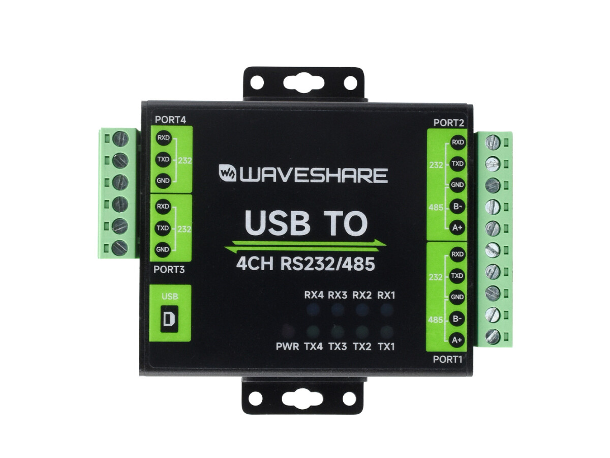 WaveShare Industrielt isoleret USB til RS232/485 converter (FT4232HL)