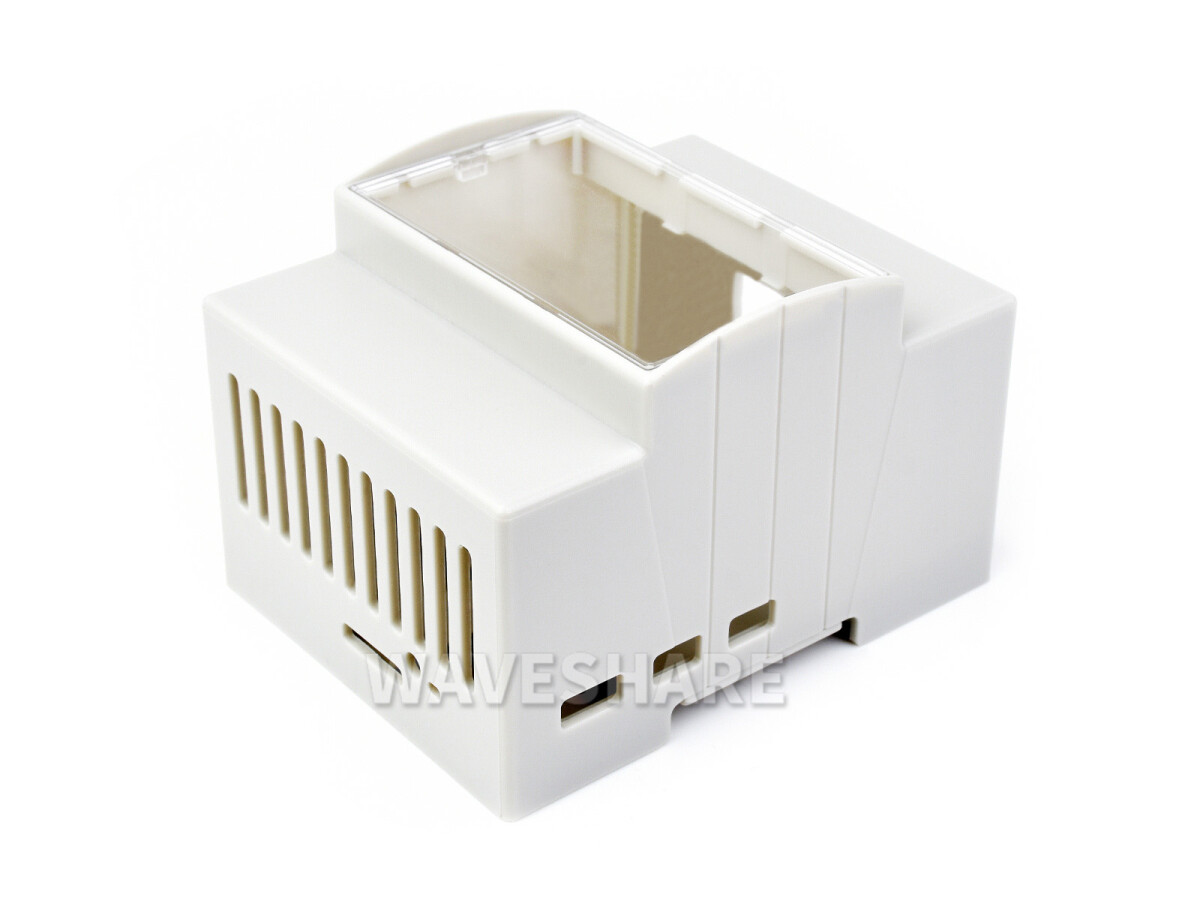 WaveShare ABS-kabinet til DIN-skinne for Raspberry Pi 5, stort indvendigt rum
