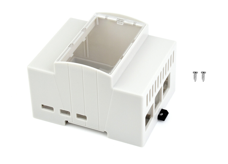 WaveShare ABS-kabinet til DIN-skinne for Raspberry Pi 5, stort indvendigt rum