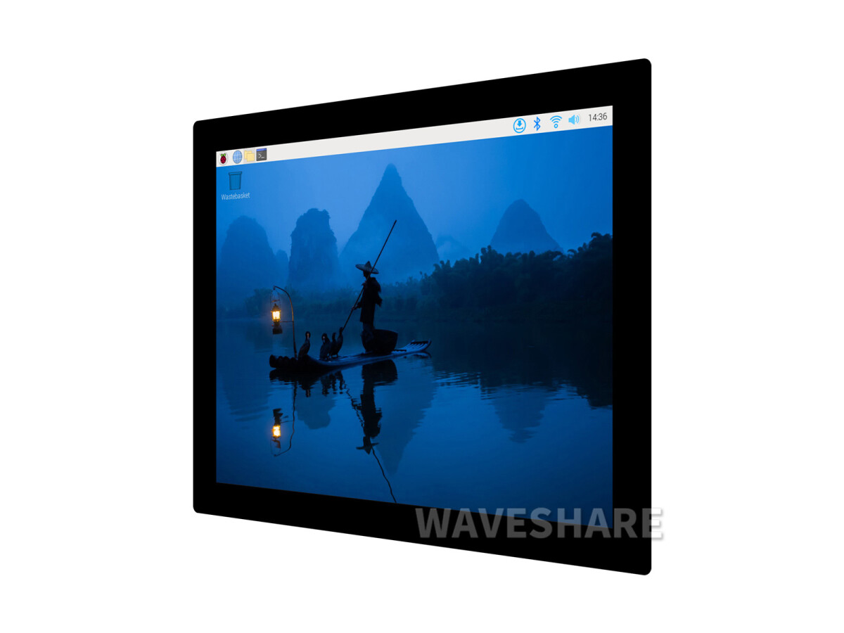 WaveShare 9,7 Zoll Kapazitiver Touch Display 768x1024 IPS Panel HDMI Verstærket Glaspanel 10-Punkt Touch