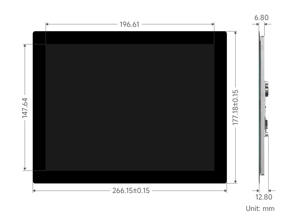 WaveShare 9,7 Zoll Kapazitiver Touch Display 768x1024 IPS Panel HDMI Verstærket Glaspanel 10-Punkt Touch