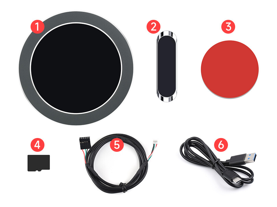 WaveShare 3,4 Zoll USB-Monitor 800x800 Grau mit Musikspektralanalysefunktion