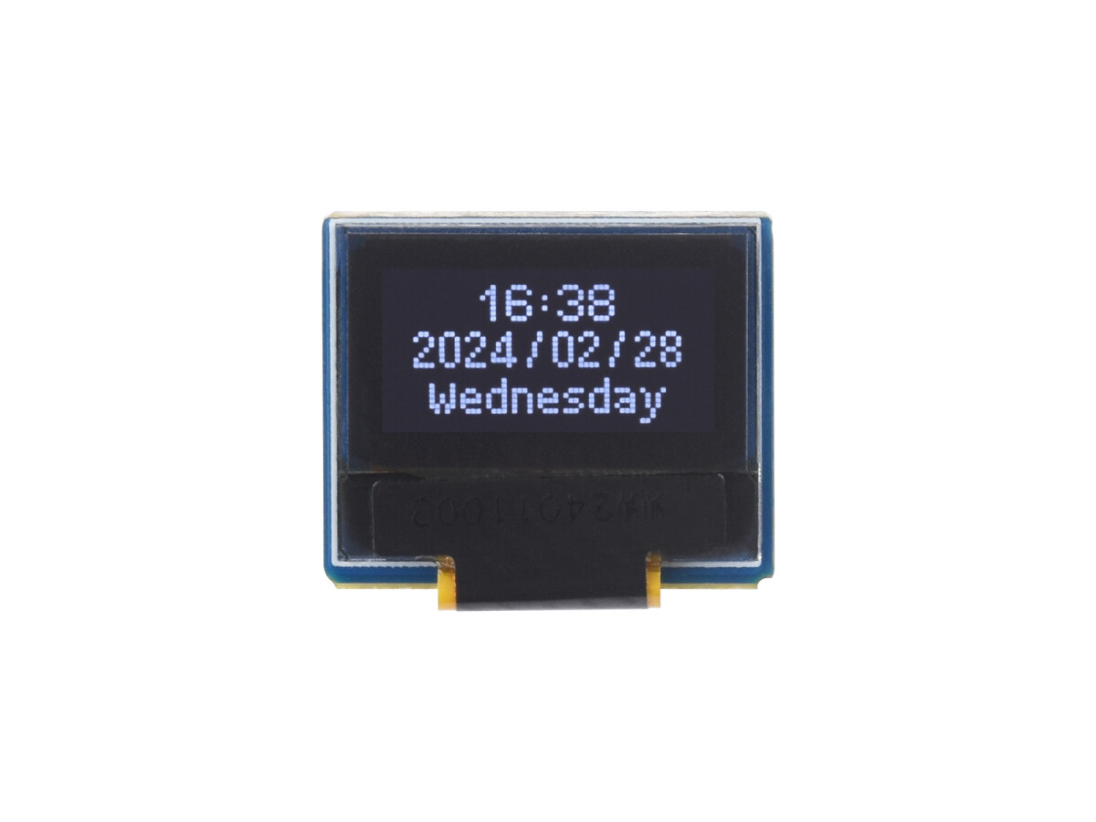 WaveShare 0,49 Zoll OLED-displaymodul 64x32 I2C hvid på sort