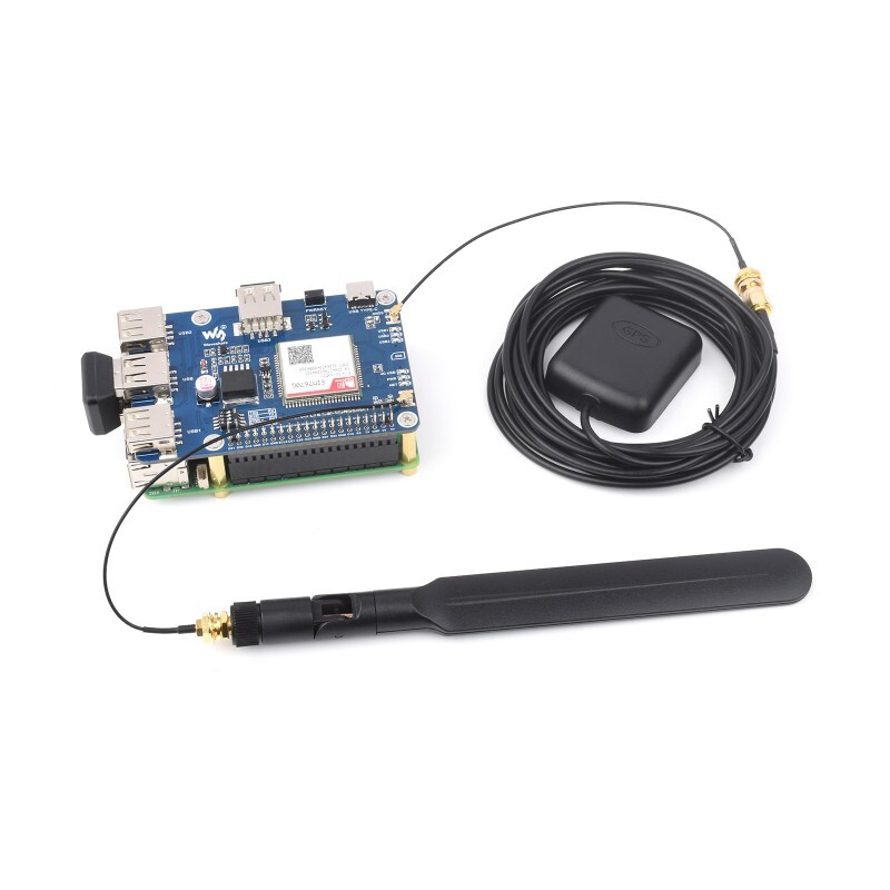 WaveShare Cat-1/GNSS HAT til Raspberry Pi (SIM7670G) Global multi-bånd LTE 4G Cat-1