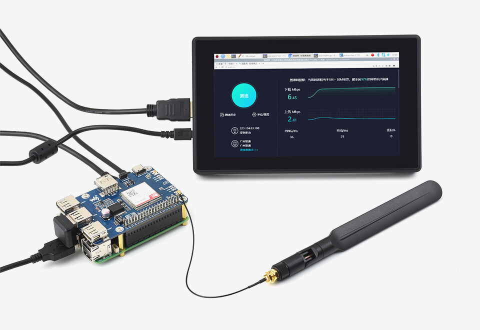 WaveShare Cat-1/GNSS HAT til Raspberry Pi (SIM7670G) Global multi-bånd LTE 4G Cat-1