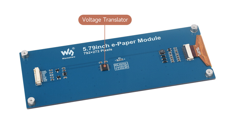 WaveShare 5,79 Zoll E-Paper Modul (B) 792x272 E-Ink Display Rød/Sort/Hvid SPI