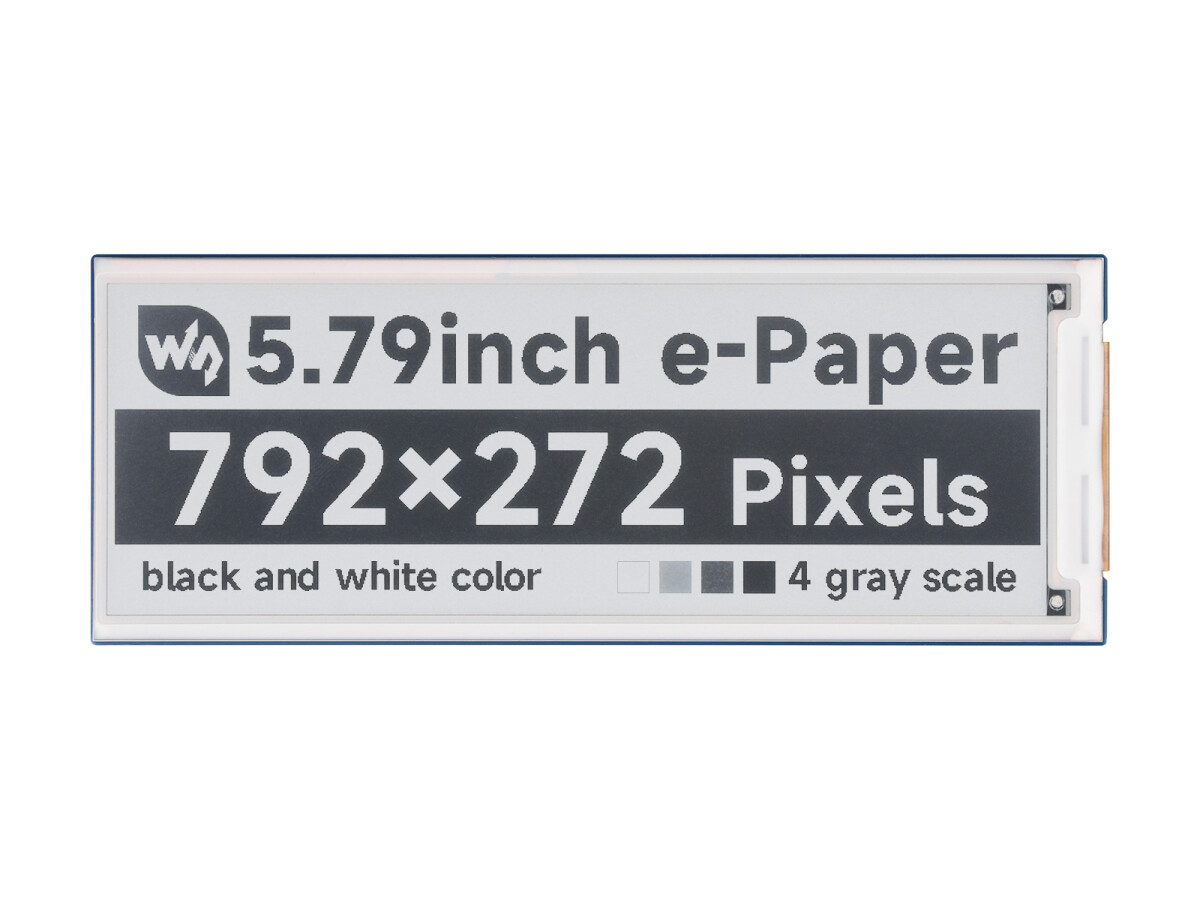 WaveShare 5,79 Zoll E-Paper Display Modul 792x272 Sort/Hvid E-Ink display SPI Interface