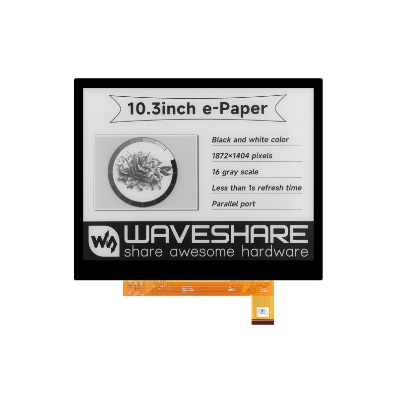 WaveShare 10,3 Zoll E-Paper E-Ink Display (G) 1872x1404 Sort/Hvid
