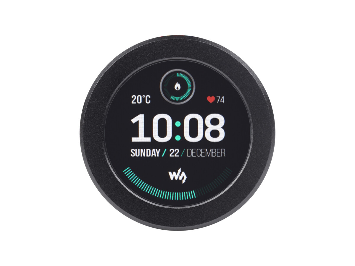 WaveShare ESP32-S3 Udviklingskort med 1,28 tommer Rund Touch LCD CNC Metal Kabinet Accelerometer Gyroskop Sensor