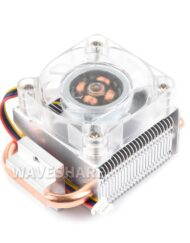 WaveShare ICE Tower CPU Køleventilator til Raspberry Pi 5, U-formet kobberrør med farverige RGB LED