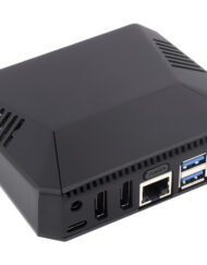WaveShare Aluminiumkasse i messinglegering til Raspberry Pi 5, standardversion.