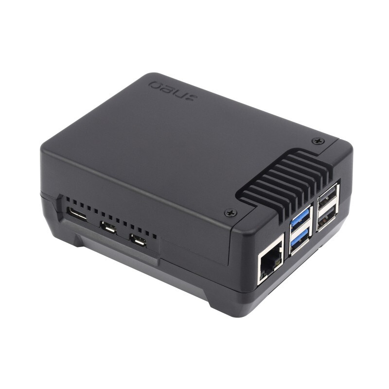 WaveShare Aluminiumkasse i messinglegering til Raspberry Pi 5 med M.2 NVMe-udvidelsesstik