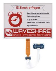 WaveShare 13,3 Zoll e-Paper Display (B) Driver HAT 960x680 Rød Sort Hvid SPI Delvis Opdatering