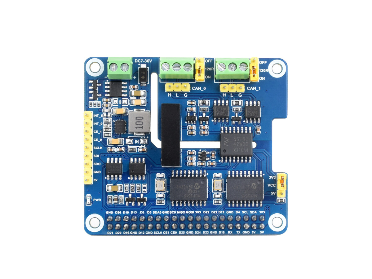 WaveShare 2CH Isoleret CAN Bus Udvidelses-HAT til Raspberry Pi