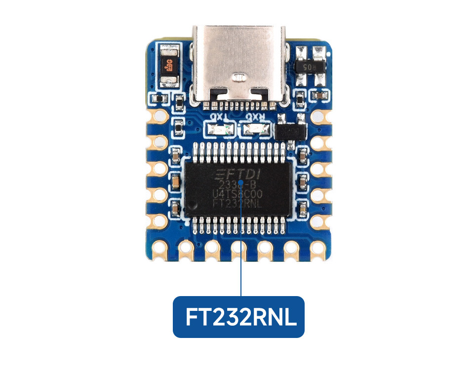 WaveShare USB til UART (TTL) Mini Kommunikationsmodul, forudmonteret