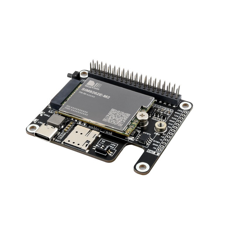 Waveshare PCIe til 5G/4G/3G HAT til Raspberry Pi 5 – med SIM8262E-M2 modul