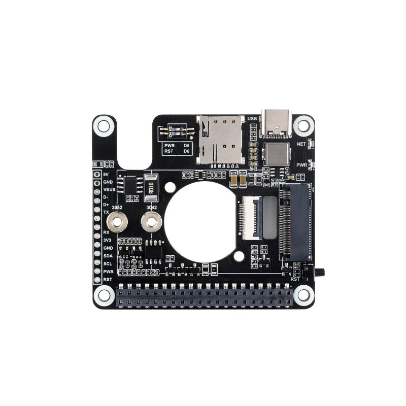Waveshare PCIe til 5G/4G/3G HAT til Raspberry Pi 5 – med SIM8262E-M2 modul