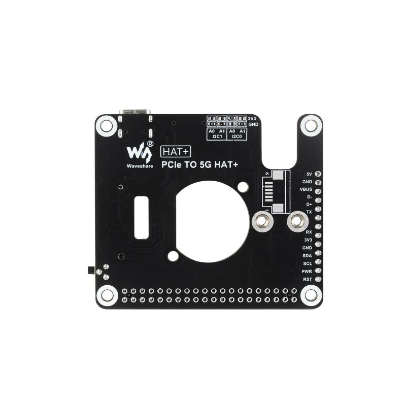 Waveshare PCIe til 5G/4G/3G HAT til Raspberry Pi 5 – med SIM8262E-M2 modul