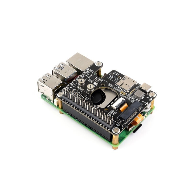 Waveshare PCIe til 5G/4G/3G HAT til Raspberry Pi 5 – med SIM8262E-M2 modul