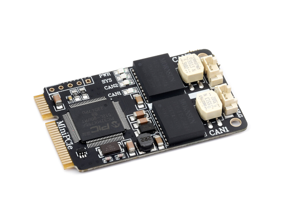WaveShare MiniPCIe-interface til 2CH CAN-kort