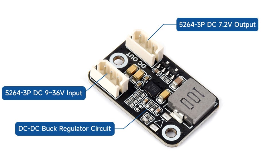 WaveShare Seriebus Servomotor DC Buck-adapter Mini Modul 7,2V Buck-regulator