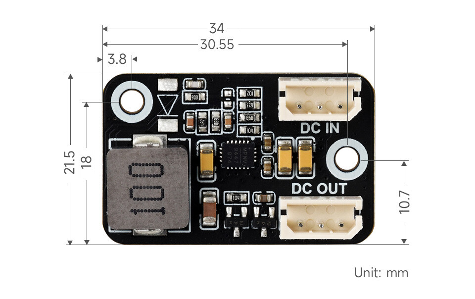 WaveShare Seriebus Servomotor DC Buck-adapter Mini Modul 7,2V Buck-regulator