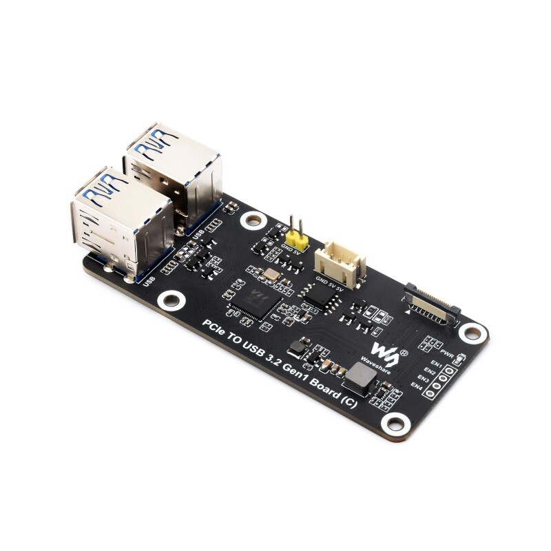 Waveshare PCIe To 4-Ch USB3.2 Gen1 Board (C) Til Raspberry Pi 5