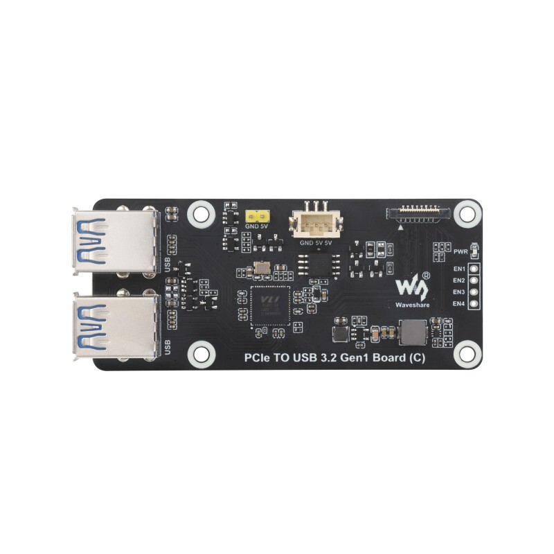 Waveshare PCIe To 4-Ch USB3.2 Gen1 Board (C) Til Raspberry Pi 5