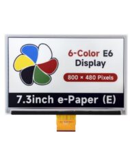 WaveShare 7,3 Zoll 6-farvet E-Paper Display 800x480 SPI