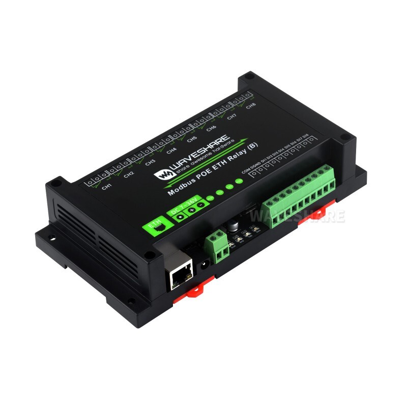 Waveshare 8-kanal Modbus POE ETH Relæmodul (B)