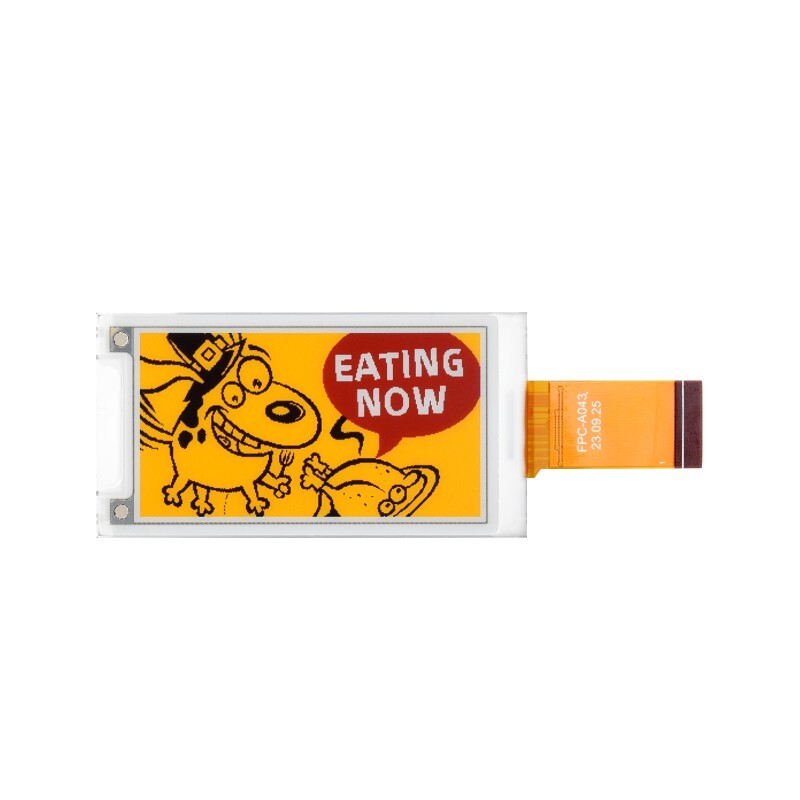Waveshare 2.15 Zoll e-Papirdisplay (G), E-Ink display, 296x160, Rød/Gul/Sort/Hvid, SPI-interface