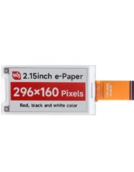 Waveshare 2.15 Zoll e-Papir (B), E-Ink Display, 296x160, Rød/Sort/Hvid, SPI-interface