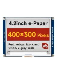 Waveshare 4,2 Zoll e-Paper Display (G), 400x300, Rød/Gul/Sort/Hvid, SPI-interface