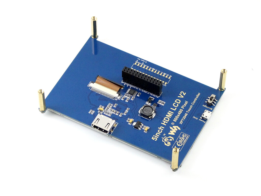 Waveshare 5 zoll Raspberry Pi Display 800x480 resistivt Touch Screen LCD HDMI-interface