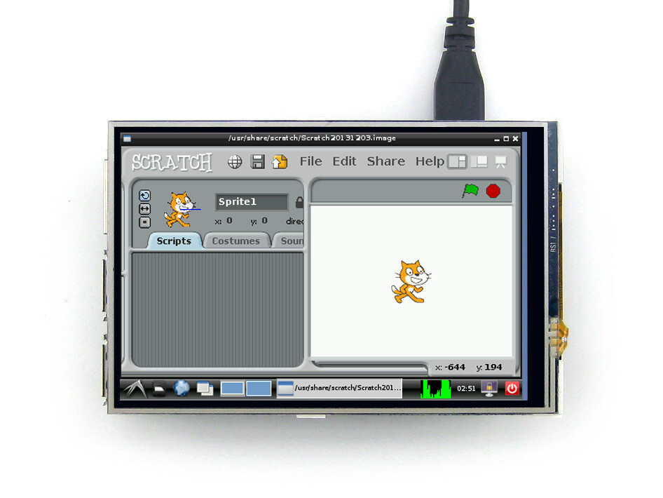 Waveshare 4-toms LCD-display 480x320 resistiv berøringsskærm til Raspberry Pi