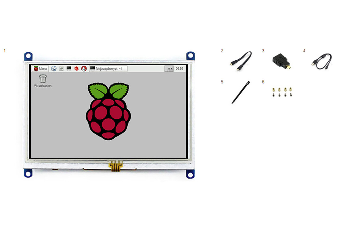 Waveshare 5 zoll Raspberry Pi Display 800x480 resistent Touchscreen LCD HDMI
