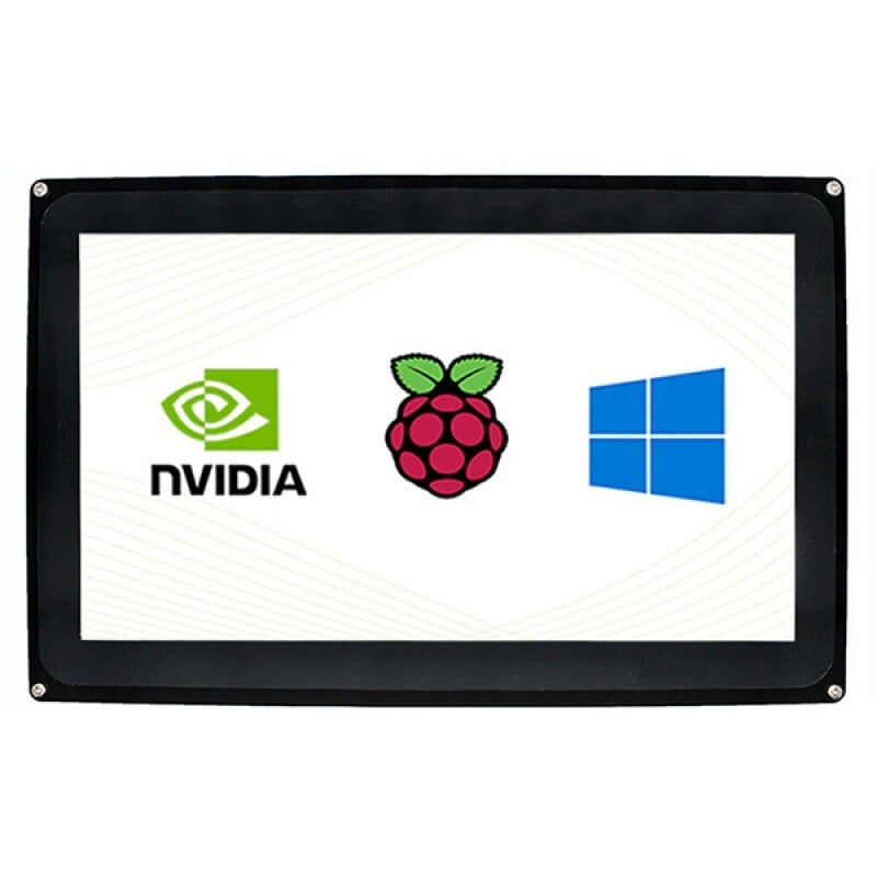 Waveshare 10,1 Zoll Kapazitiver Touchscreen LCD (H) mit Gehäuse, 1024x600, HDMI, Unterstützung für verschiedene Systeme