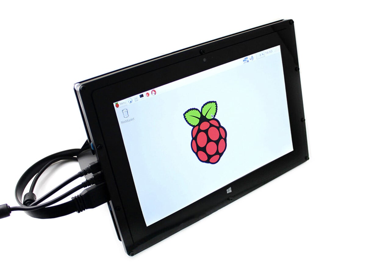 Waveshare 10,1 Zoll Raspberry Pi Display 1280x800 kapacitivt touchskærm HDMI LCD med kabinet IPS