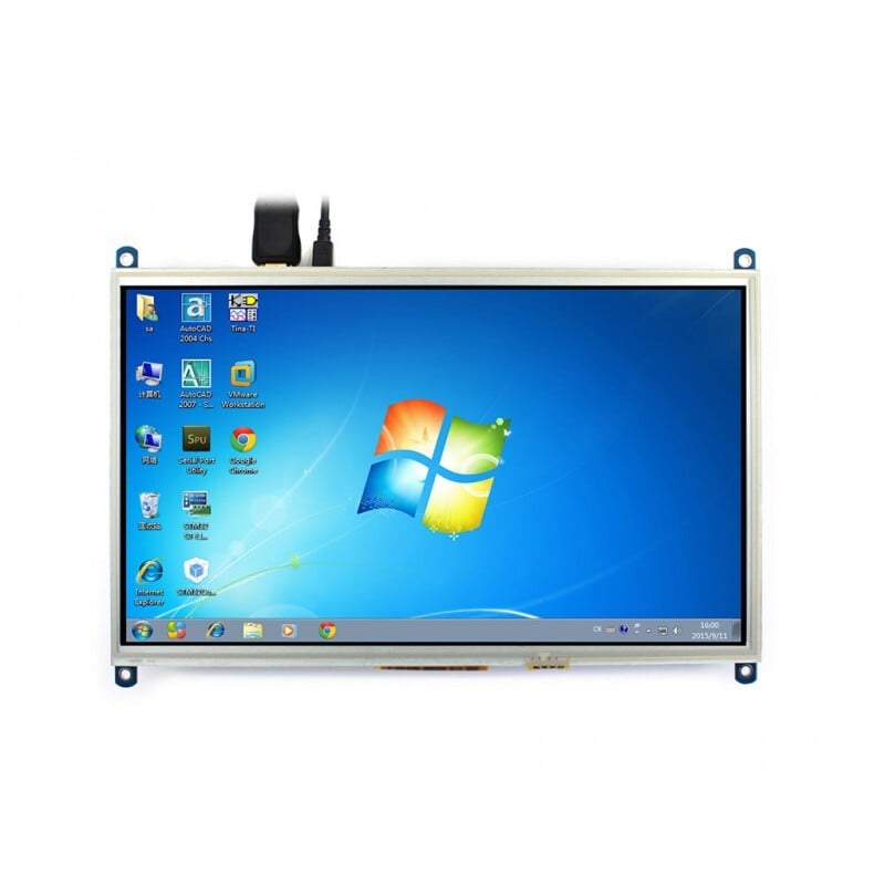 Waveshare 10,1 Zoll Raspberry Pi Display 1024x600 resistivt Touchscreen LCD Display HDMI-interface