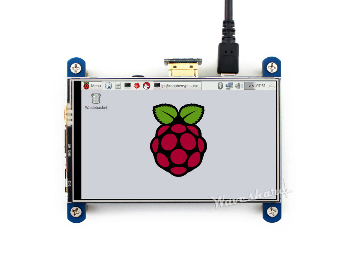 Waveshare 4-toms Raspberry Pi display 800x480 resistent touchskærm LCD HDMI interface IPS
