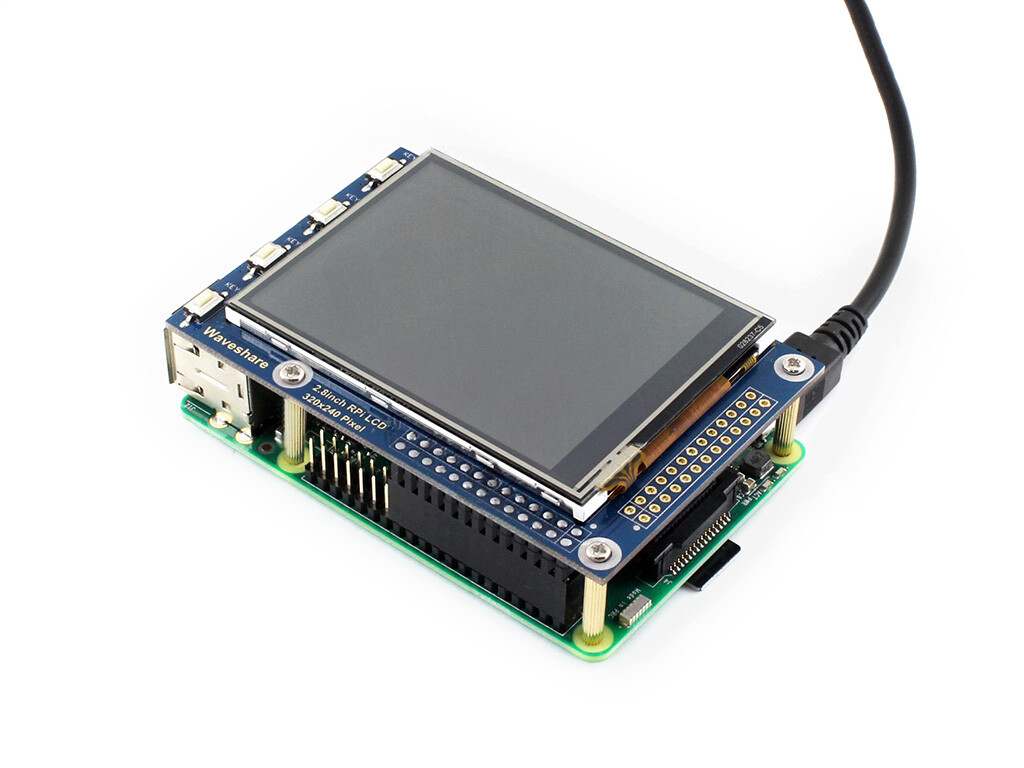 Waveshare 2,8 Zoll Raspberry Pi Display 320x240 Resistivt touchskærm TFT LCD (A)
