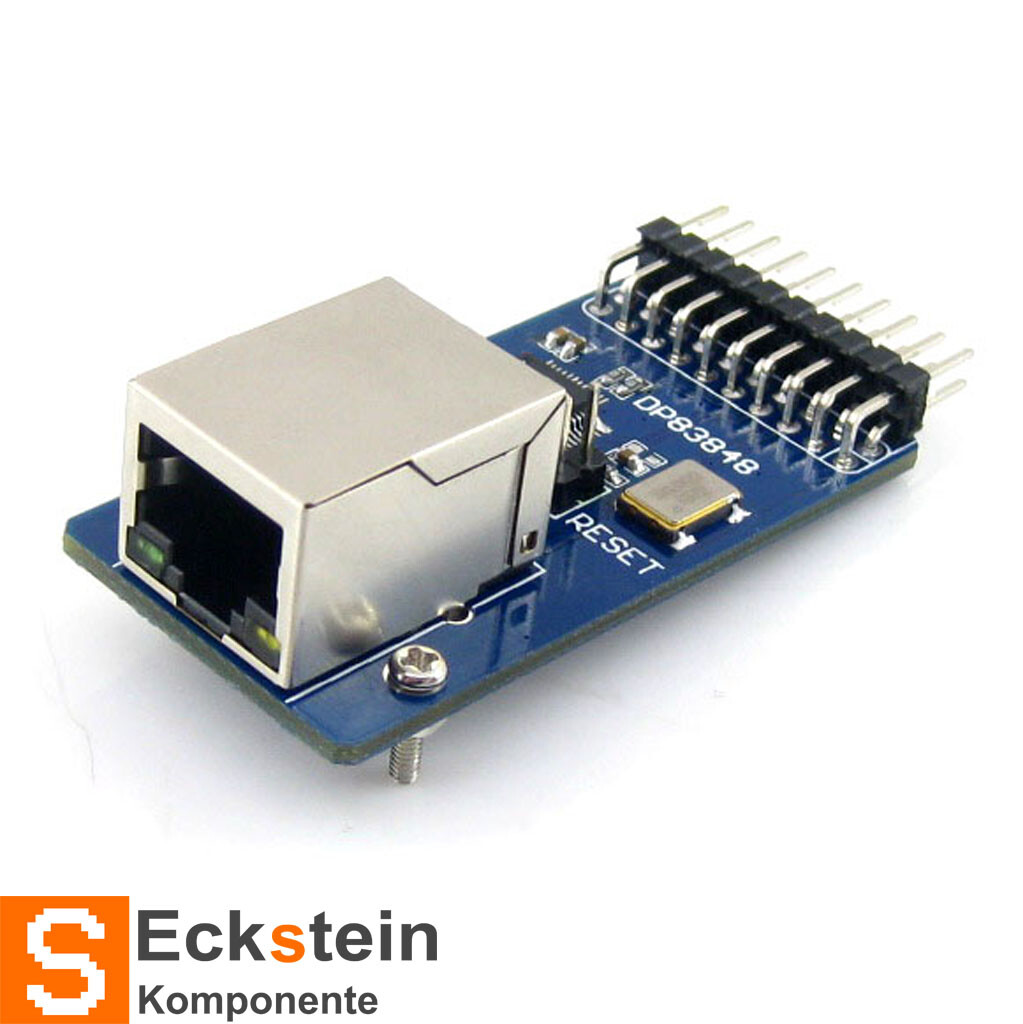 Waveshare DP83848 Ethernet-kort, tilbehør med RJ45-stik