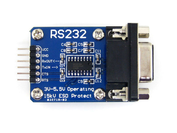 Waveshare RS232 Kommunikationsplade SP3232 3V-5.5V ESD Enhanced Hardware Flow Control Understøttet